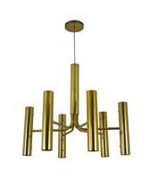 Lustre Pendente Industrial Tubo Tubular 60cm Dourado 102