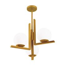 Lustre Pendente Industrial Vidro Leitoso Havana 03 Lâmpadas Lustre Pendente Industrial Vidro Leitoso Havana 03 Lâmpadas