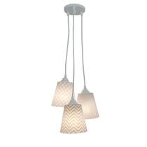 Lustre Pendente Infantil 3 Cúpulas Tons de Cinza e Branco