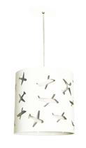 Lustre pendente infantil aviões 25x25 branco