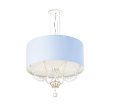 Lustre Pendente Infantil Coroa Cúpula Azul bebê 30X15 2E27