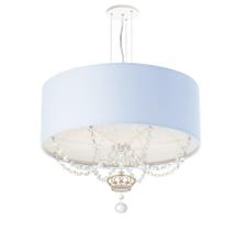 Lustre Pendente Infantil Coroa Cúpula Azul bebê 50X15 3E27