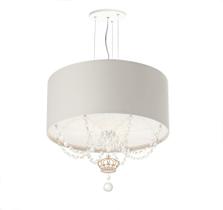Lustre Pendente Infantil Coroa Cúpula Cinza 30X15 2E27