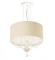 Lustre Pendente Infantil Coroa Cúpula Crú 30X15 2E27