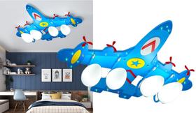 Lustre Pendente Infantil Criança Menino Avião Luxo