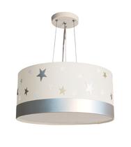 Lustre Pendente Infantil Estrelas Cúpula 30x15 2e27 Branco 2 em 1