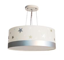 Lustre Pendente Infantil Estrelas Cúpula 40x15 2e27 Branco