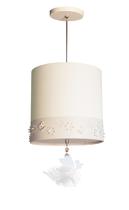 Lustre Pendente Infantil Fadas Cúpula Branco 25X25 1E27