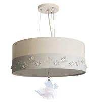 Lustre Pendente Infantil Fadas Cúpula Branco 40x15 2E27