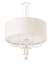 Lustre Pendente Infantil Laço Cúpula Branco 40X15 2E27