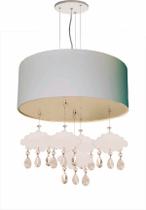 Lustre Pendente Infantil Nuvens Com Cúpula 50x15 Azul