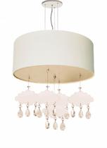 Lustre Pendente Infantil Nuvens Com Cúpula 50x15 Branca - Tom Luz