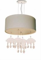 Lustre Pendente Infantil Nuvens Com Cúpula 50x15 Cinza