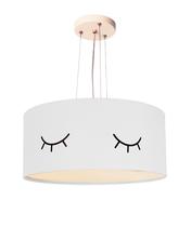 Lustre Pendente Infantil Olhinho Cúpula 30x15 2e27 Bivolt Branco Lustre Pendente Infantil Olhinho Cúpula 30x15 2e27 Bivolt Branco