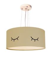 Lustre Pendente Infantil Olhinho Cúpula 30x15 2e27 Bivolt Cáqui