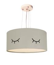 Lustre Pendente Infantil Olhinho Cúpula 30x15 2e27 Bivolt Cinza Lustre Pendente Infantil Olhinho Cúpula 30x15 2e27 Bivolt Cinza