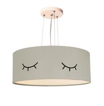 Lustre Pendente Infantil Olhinho Cúpula 50x15 3e27 Cinza Lustre Pendente Infantil Olhinho Cúpula 50x15 3e27 Cinza