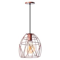 Lustre Pendente Interno Aramado Bala 23Cm Cobre