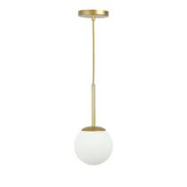 Lustre Pendente Jabuticaba 1 Globo De Vidro Dourado