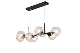 Lustre Pendente Jabuticaba 8 Lâmpadas Preto Mesa Jantar