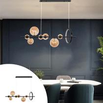 LUSTRE PENDENTE JABUTICABA ARCO DE LED Cor:PRETO