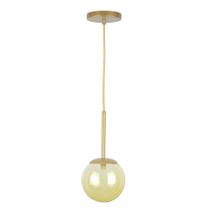 Lustre Pendente Jabuticaba Globo De Vidro Âmbar