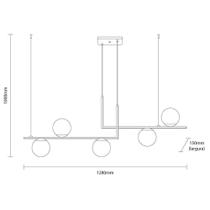 Lustre Pendente Jabuticaba Havana Duo L5 Vidro Globo Leitoso