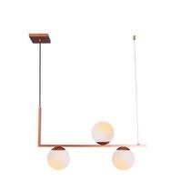 Lustre Pendente Jabuticaba Havana L3 Vidro Globo Leitoso Industrial Moderno E27