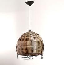 Lustre Pendente Junco Grande Meia Esfera