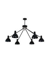 Lustre Pendente Kraft Industrial Redondo 6 Braços Preto 740