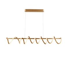Lustre Pendente LED 125W Espiral Long 120cm Dourado 3000K Bivolt