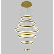 Lustre Pendente LED 245W Six Circles Bronze 3000K