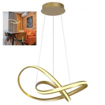 Lustre Pendente LED 3000K Arco Infinito Iluminaçao Hall de Entrada Recepçao Moderno Decoraçao Comercial Residencial Ambiente