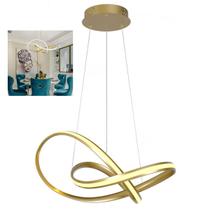 Lustre Pendente LED 3000K Arco Infinito Moderno Hall de Entrada Recepçao Sala Hotel Iluminação Moderno Residencial Comercial