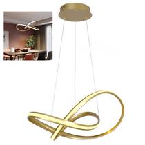 Lustre Pendente LED 3000K Moderno Arco Infinito Iluminaçao Hall de Entrada Sala Recepçao Moderno Residencial Comercial Aconchegante Iluminaçao Ambient
