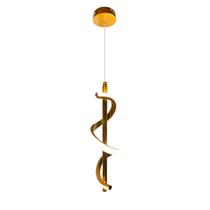Lustre Pendente Led 3200K Espiral Dna Moderno Worm Acrilico 15w Cabo 2M