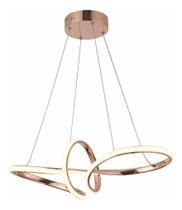 Lustre Pendente Led 35w Design Moderno Gold Rose Luz 3em1 Bivolt