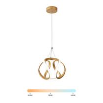 Lustre Pendente LED 35W Mini Curvas Dourado Multicor Bivolt