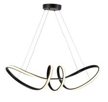 Lustre Pendente LED 36W Espiral Arcturo Moderno Preto 3000K Bivolt