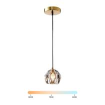 Lustre Pendente LED 3W Cúpula Vidro Dourado Multicor Bivolt Lustre Pendente LED 3W Cúpula Vidro Dourado Multicor Bivolt