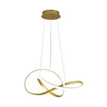 Lustre Pendente Led 40w Moderno 3 Em 1 Dourado Bivolt