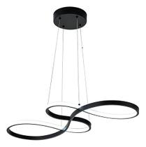 Lustre Pendente Led 40w Preto Design Moderno 3 Em 1 Bivolt Lustre Pendente Led 40w Preto Design Moderno 3 Em 1 Bivolt