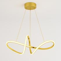 Lustre Pendente LED 50W Dourado Design Elegante para Sala Lustre Pendente LED 50W Dourado Design Elegante para Sala