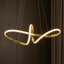Lustre Pendente LED 50W Dourado Design Elegante para Sala