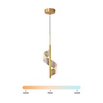 Lustre Pendente LED 5W Espiral Dourado Acrílico Multicor Bivolt