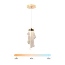 Lustre Pendente LED 5W Véu Dourado Acrílico Multicor Bivolt Lustre Pendente LED 5W Véu Dourado Acrílico Multicor Bivolt