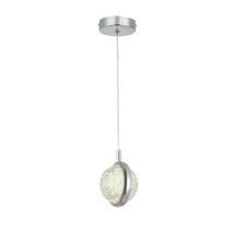 Lustre Pendente LED 7W Saturno Globo Cristal Prata 3000K Bivolt