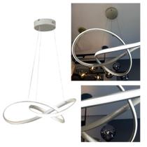 Lustre Pendente LED com 3 cor de Luz Moderno Niquel Prata para Sala Jantar Lp-02N Nitrolux