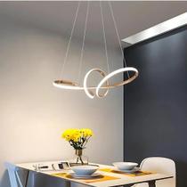 Lustre Pendente Led De Teto Para Sala Quarto Moderno Loop Infinito 35W 3 Em 1 Bivolt