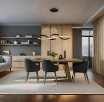 Lustre Pendente Led Design Infinity 60w Bivolt Preto Eclick 127e220v Preto